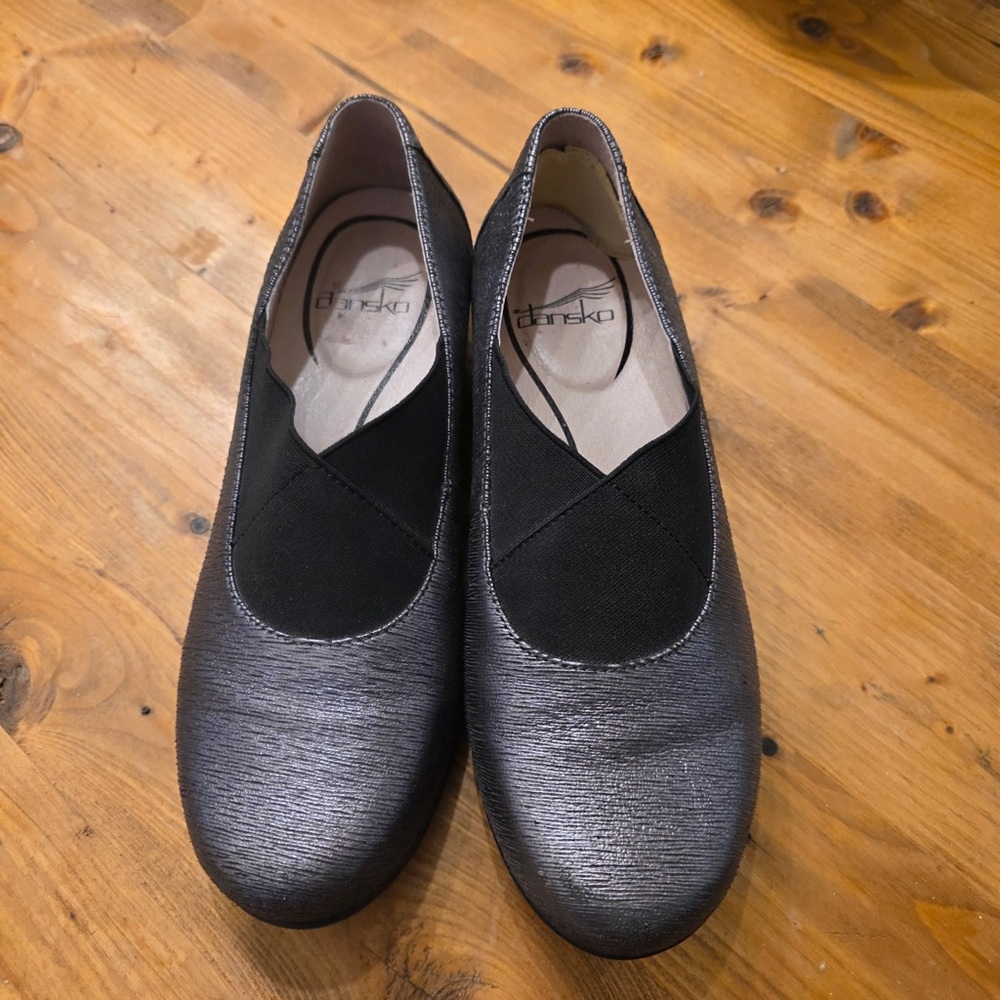Dansko Black and Silver Mules